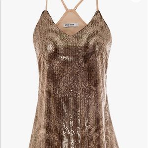 Rose Gold sequined cami, size medium, NWT